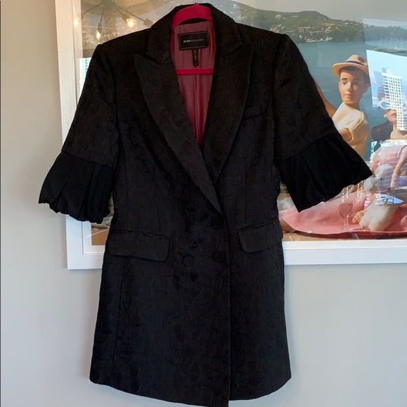 💕x2HP💕BCBGMaxAzria black printed blazer - Picture 6 of 16